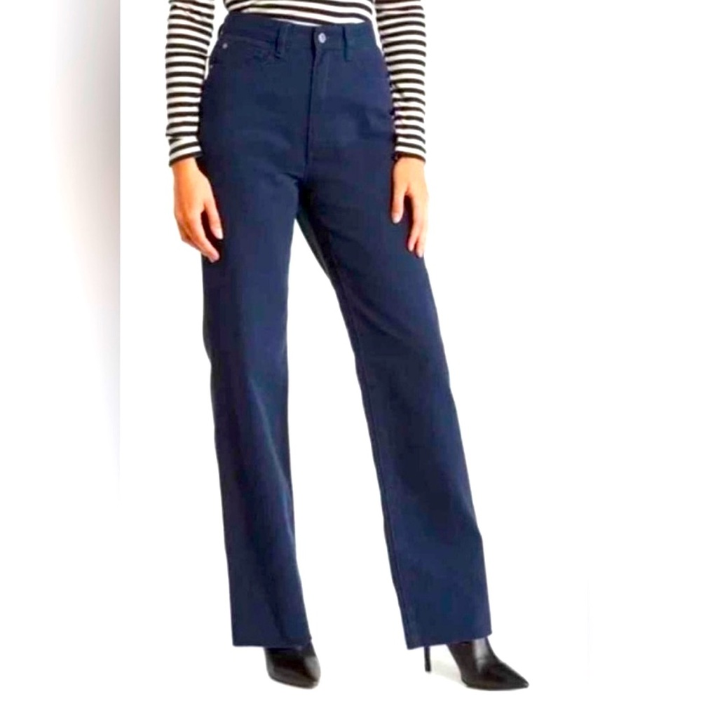 WeWoreWhat High Rise Dad Straight Jeans Navy Twill Denim Size 26